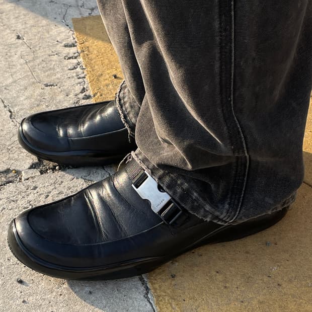 00s Prada Sports Buckle Black Loafers 