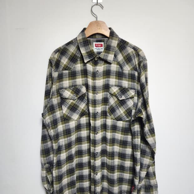 랭글러Wrangler 체크 플란넬 셔츠 L - S79