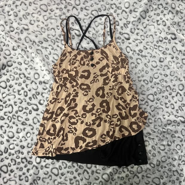 호피 레오파트 갸루 나시