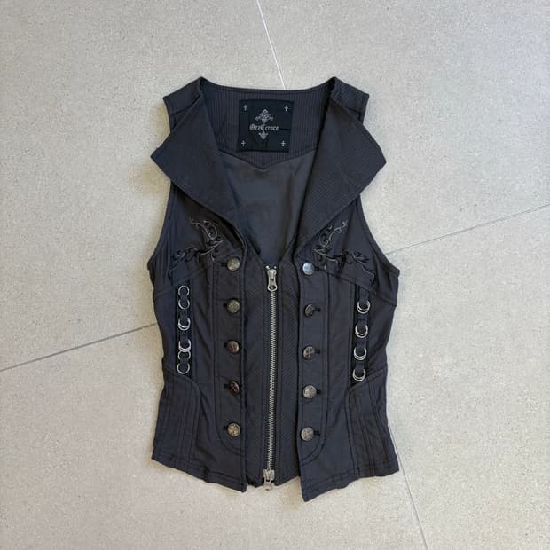 Ozz croce 아일렛 지퍼 베스트