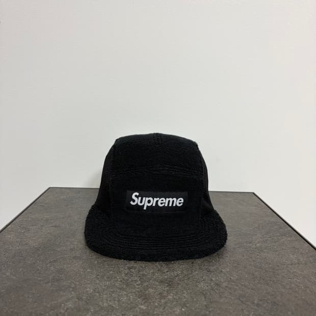 (OS) 슈프림 박스로고 캠프캡 모자 테리 메쉬 블랙