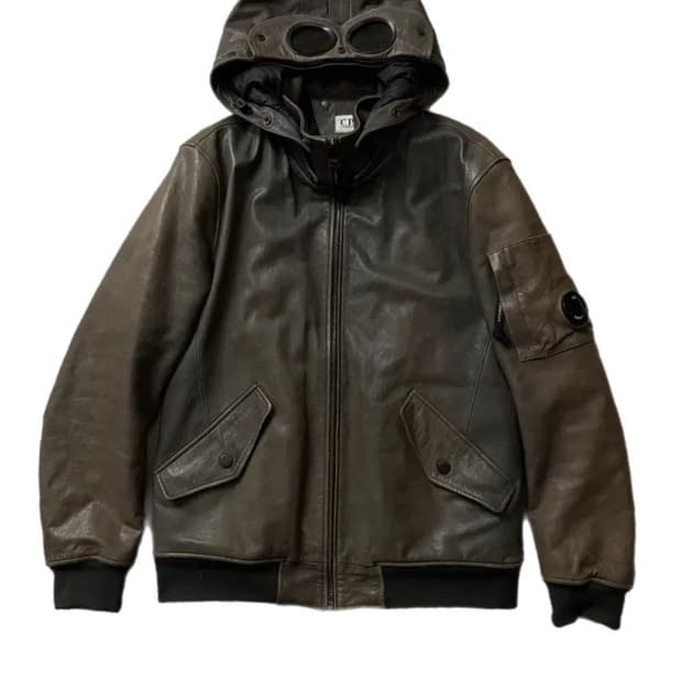 C.P Company 고글후드 분리형 아카이브 양가죽자켓