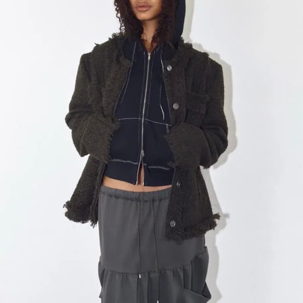 폴리수엠 트위드자켓 카키