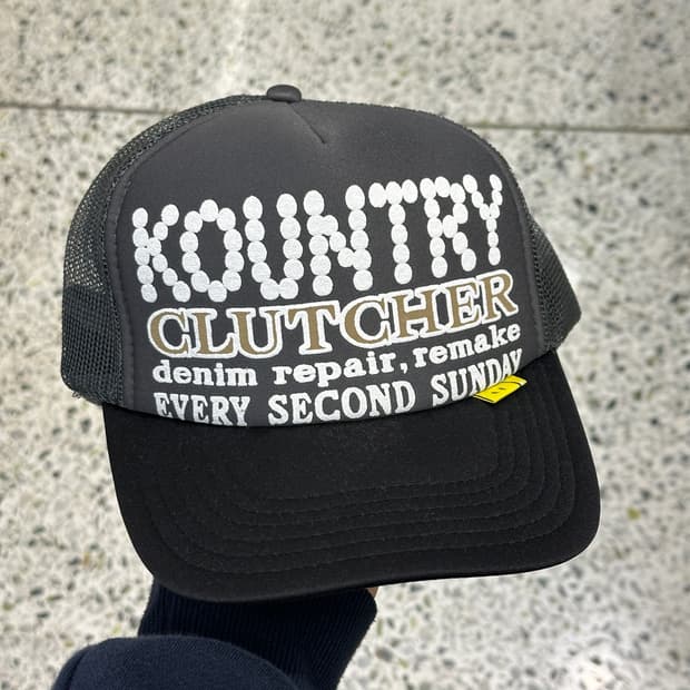 [F] 캐피탈 컨트리 펄 크러쳐 트러커 캡 그레이 블랙