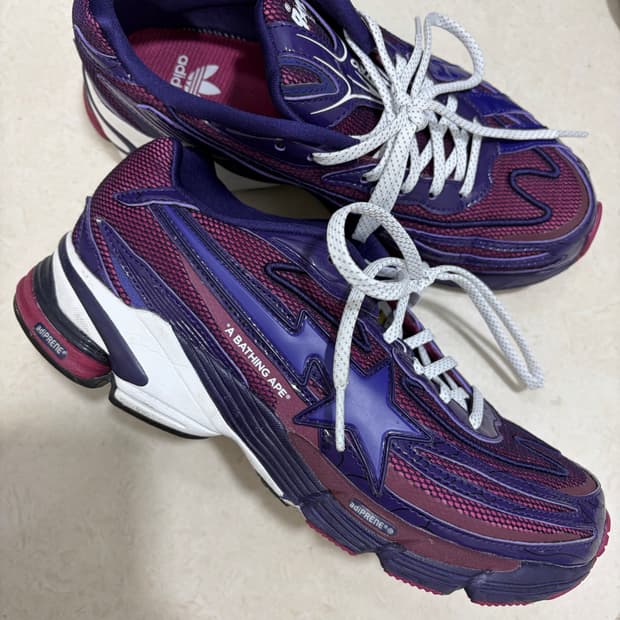 아디다스 x 베이프 오르케트로 다크 퍼플 클라우드 화이트 235