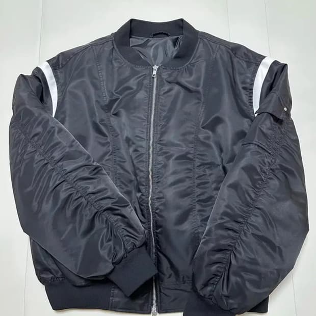 드로우핏 라인 포인트 퍼커링 MA-1 자켓 L [BLACK]