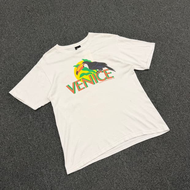 S) 스투시 빈티지 베니스 투어 투칸 프린팅 반팔 티셔츠
