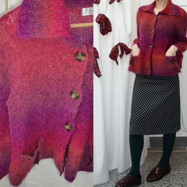 berry ombré cardigan