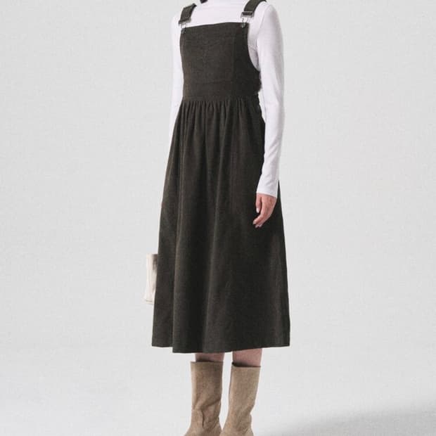 [8 seconds] 코듀로이 서스펜더 원피스 M