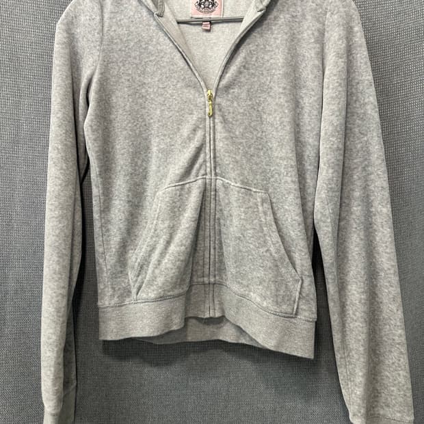 쥬시꾸뒤르 Juicy Couture 벨벳 로고 후드 집업