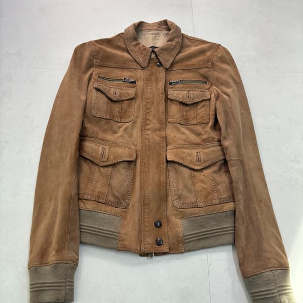 CAMEL LAMBSKIN SUEDE JACKET