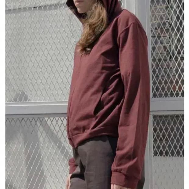 구매글))) 머듈 라운지후드집업 버건디 4사