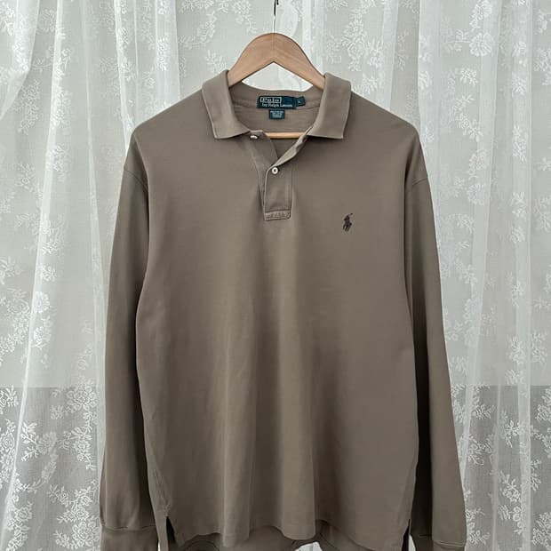 L) 폴로 랄프로렌 긴소매 카라 티셔츠 브라운