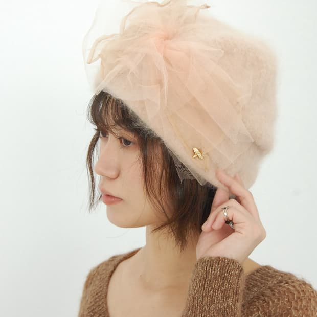 Ca4la angora lace detail beanie