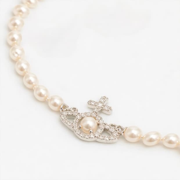 풀박스) 비비안웨스트우드 올림피아드 펄 진주 초커 목걸이