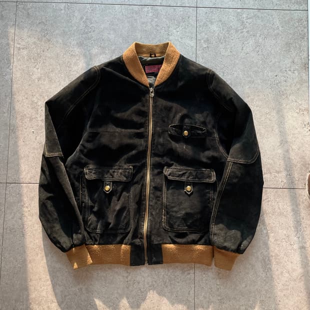 빈티지 스웨이드금장  봄버자켓