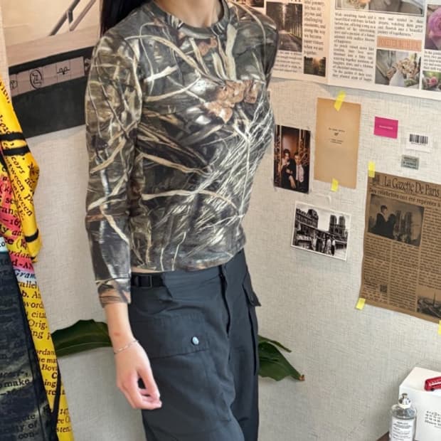 트리카모 패턴 딱붙 슬리브