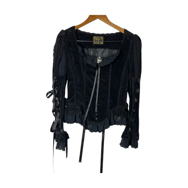 [Juliette et Justine] 고딕 로리타 아일렛 벨벳 자켓