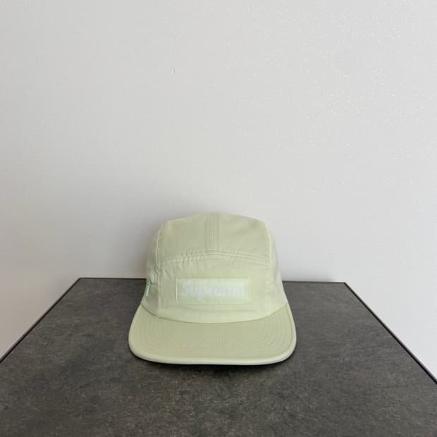 (OS) 슈프림 박스로고 캠프캡 모자 워시드 라임