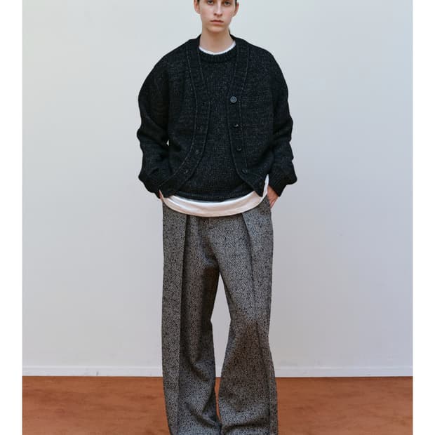 Casey Low Rise Slacks in Black Tweed