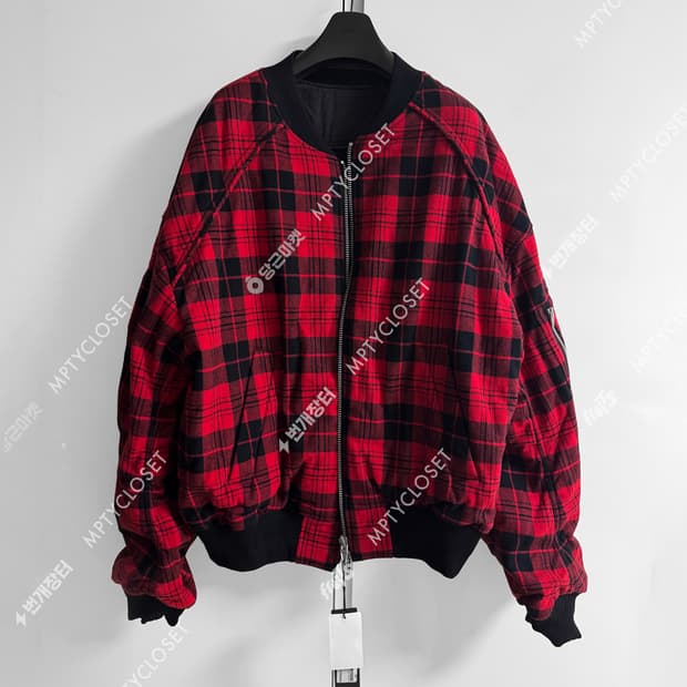 [48] juun.j 준지  24fw 레드체크 데님 리버서블 마원 초판