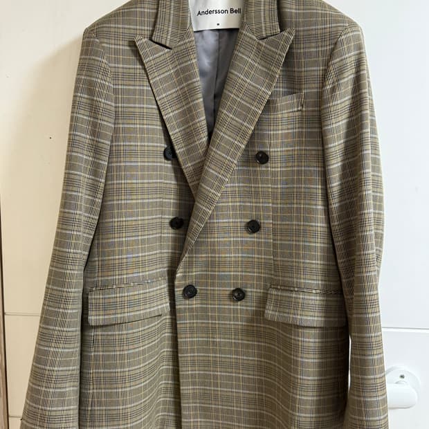 엔더슨벨 체크 더블 브레스티드 블레이져