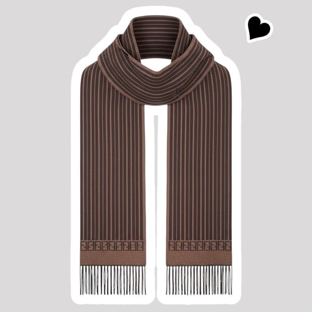 정품 펜디 쥬카 스트라이프 브라운 머플러