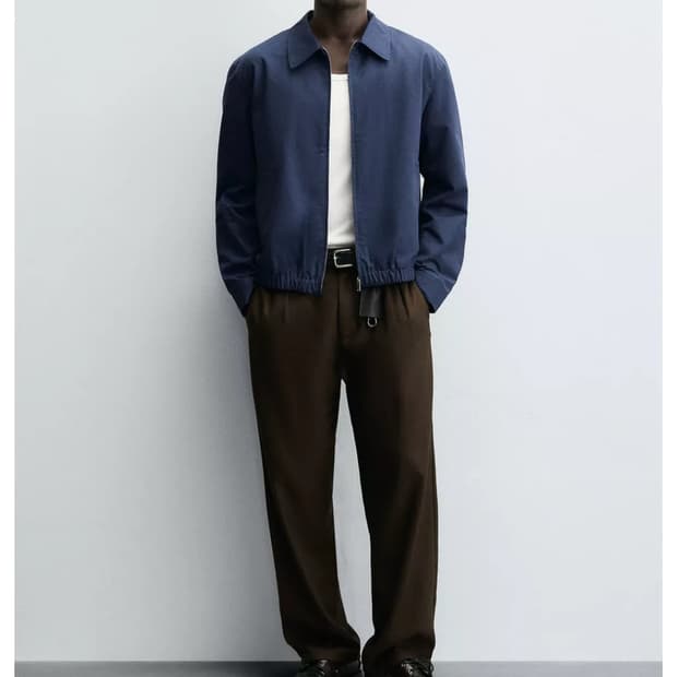 자라 코튼점퍼 블루