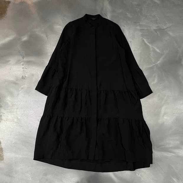  코스 차이나넥 히든 버튼 하프 원피스 y16089