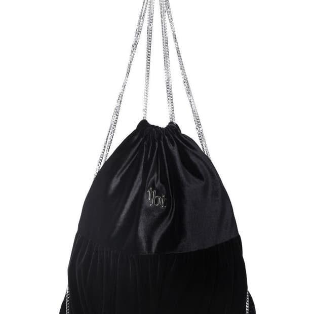 쓰리타임즈 벨벳 체인 백팩