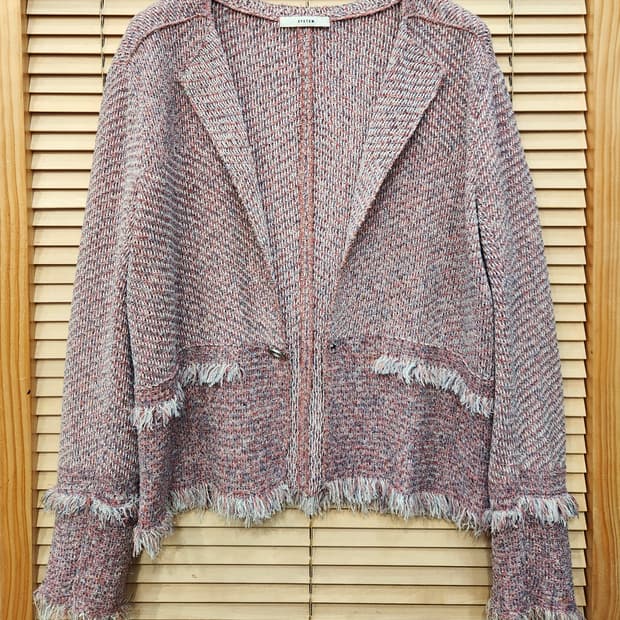 시스템 트위드 니트가디건