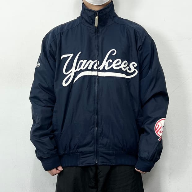 마제스틱 뉴욕 양키스 오버사이즈 오왼 바시티 자켓