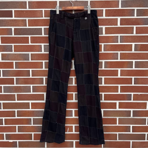 Vintage (japan made) 패치워크 부츠컷 팬츠 