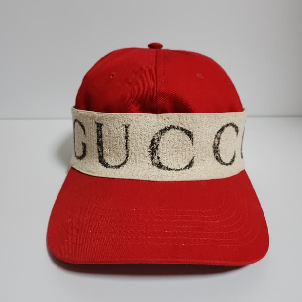 [L] 구찌 레드 띠로고 볼캡