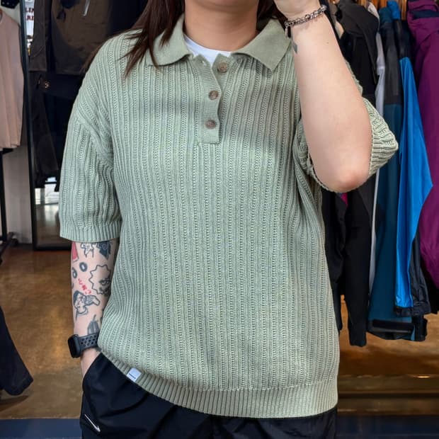 커버낫 카라넥 버튼 니트 반팔