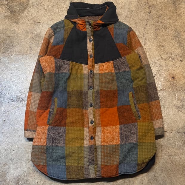 44-66 ) JPN Color Panel Boa Coat