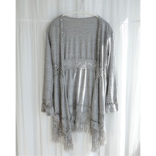 Pr spangle open cardigan