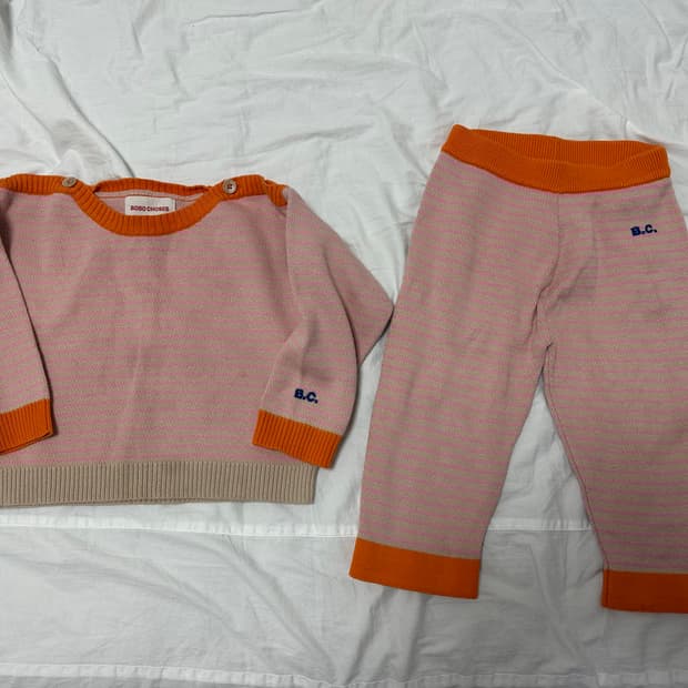 보보쇼즈 니트 상하의 18m 상태굿