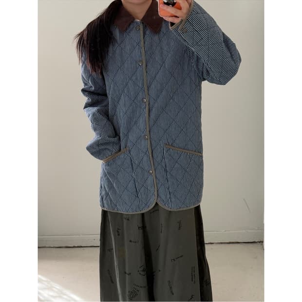 일본빈티지 BAFFY 히코리 퀄팅자켓