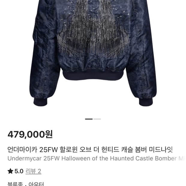 언더마이카 할로윈 봄버 자켓