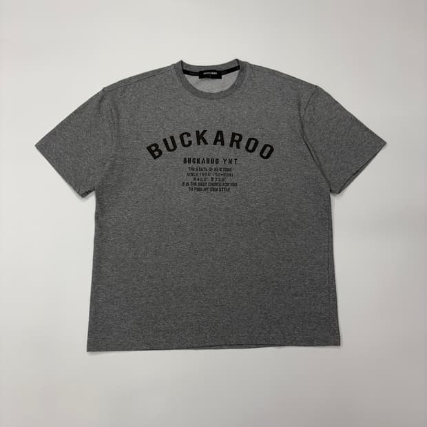 BUCKAROO 버커루 멜란지그레이 아플리케 반팔 티셔츠