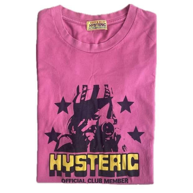 히스테릭 글래머 핑크 반팔 티셔츠