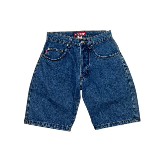 90‘s stussy denim half pants USA