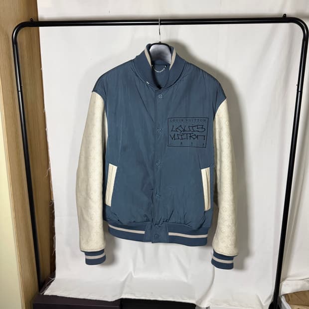 루이비통 믹스드 레더 테디 블루종 바시티 점퍼 자켓
