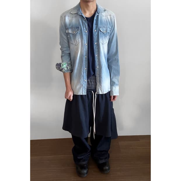Light Wash Denim Western Shirt
