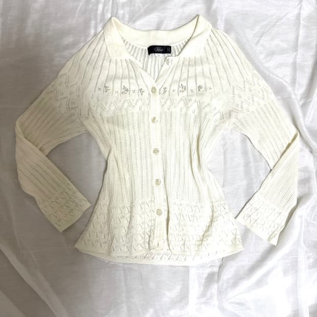빈티지 비즈 가디건