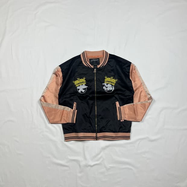 스투시 stussy 우먼스 빅로고 사틴 자켓