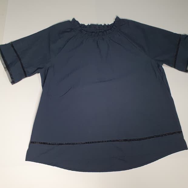 남색 린넨 블라우스. .xL 사이즈  0154