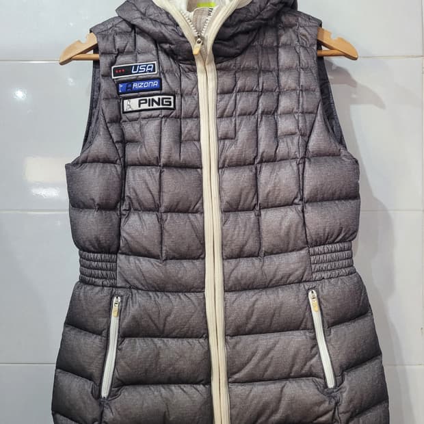 PING 여성 후드 패딩 조끼