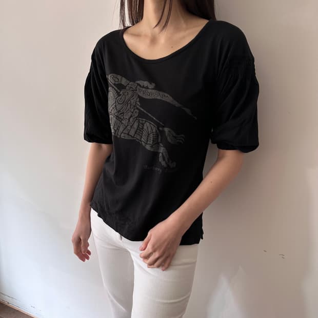 버버리 블루라벨 burberry 로고 반팔 블라우스 티셔츠